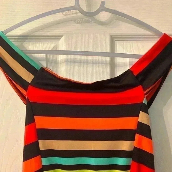 Derek Heart Women’s Dress Size Small Mini Multicolor Stripes NWOT - Picture 2 of 5
